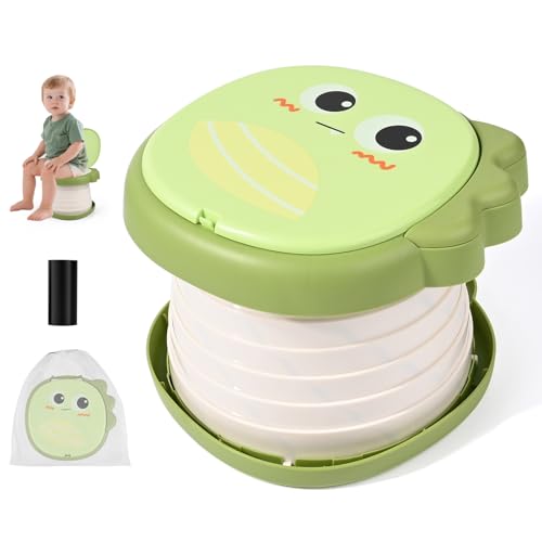 Apritsce Orinal para crianças, sanita dobrável portátil para crianças, urinol para crianças para transportar, assento sanitário para exteriores, a partir de 1 ano urinal com 15 sacos de substituição