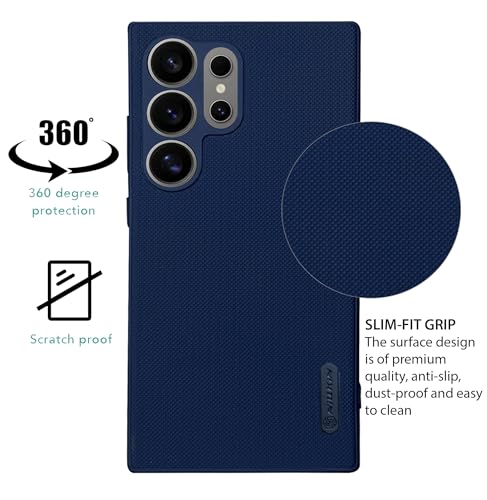 Image of NIUKIN Super Frosted Shield Pro Soft Back Case for Samsung Galaxy S24 Ultra | Shockproof Scratchproof Cover (Blue)