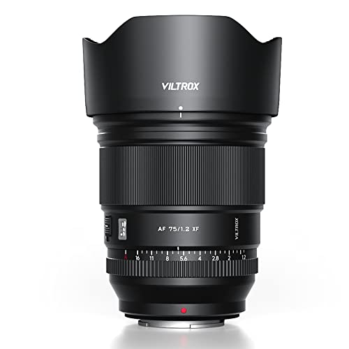 VILTROX 75mm F1.2 XF Fuji X Mount 75mm f/1.2 Lens PRO Level Auto Focus APS-C Lens Compatible with Fuji X-Mount Cameras X-T5 X-H2 X-H2S X-T30 II X-T4 X-A7 X-E3 X-E4 X-H1X-Pro2 X-T4 X-T10 X-T20
