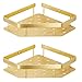organizer LIUCHANXIU- Scaffale Ad Angolo per Bagno - Scaffale in Ottone - Scaffale per Cosmetici - Cestino per Mensole per Bagno (2 Livelli)
