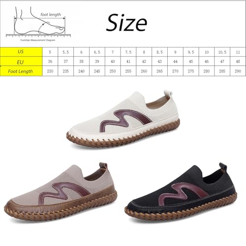Men's Genuine Leather Loafer Shoes Slip on Soft Walking Shoes Perforated Driving Shoes, Lightweight and Breathable2
