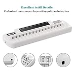 BONAI 16+2 Bay AA AAA 9V Battery Charger for NiMH Rechargeable Battery (Updated, High Speed Charging) with Smart LCD…