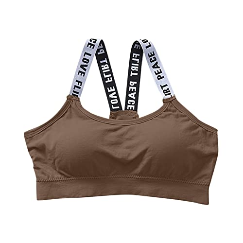 Solider Sport-BH, Sport-BH, Tops für Top, Fitness, Yoga, weibliche Sportbekleidung, Weste, Tank-Top, Bralette, Top, Yoga-BH, Reißverschluss, khaki, Einheitsgröße