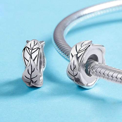 Charms de plata 925 spacer floral y pasador de seguridad duradero 3