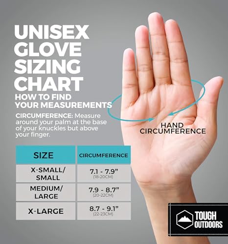 Tough Outdoors Ski Gloves Men Women - Black Snow Ski Gloves Women Men - Adult Ladies Men's Insulated Waterproof Winter Glove