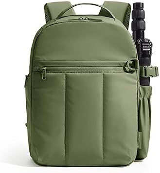 bagsmart Small Camera Backpack Bag for DSLR SLR Mirrorless Cameras Photographer with Tripod Holder 13.6" Laptop Compartment Women Travel Bag