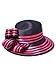 Wedding Church Tea Party Derby Hats for Women Striped Bowler Hat Wide Brim Fascinator Flat Top Fedora Hats Rose