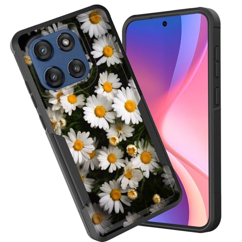 CICPLKSE for Moto Edge 2025 Case,Dual Layer Heavy Duty Hybrid Shockproof Hard PC Soft Silicone TPU Bumper Protective Cover Case for Motorola Moto Edge 2025,Cute Daisy Flower