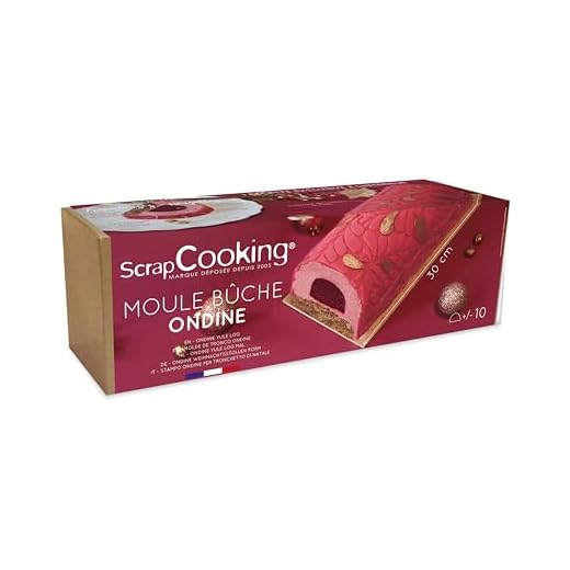 ScrapCooking - Kit Bûche de Noël Ondine - Avec Moule, Insert & Support - Accessoires Pâtisserie Dessert de Noël - Avec Recette Bûche - Fabriqué en France - 1941