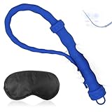 57cm SM Peitsche Silikon Flogger + Augenmaske,BDSM Spielzeug Bondage Set mit Peitschen + Augenbinde,BDSMs Spielzeug Hart Extrem für Frauen Sklavin,Fesseln Sexspielzeug für Paare Extrem Sex (Blau)