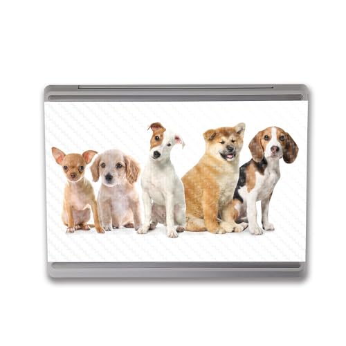 Image of MightySkins Carbon Fiber Skin Compatible with Microsoft Surface Laptop Go 3 (2023) Full Wrap Kit - Puppy Posse | Protective, Durable Textured Carbon Fiber Finish | Made in The USA