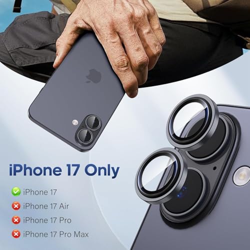 Image of for iPhone 17 Camera Lens Protector Original Individual Lens Screen Protector | 9H Hardness, Scratch-Resistant, Case Friendly (Black)