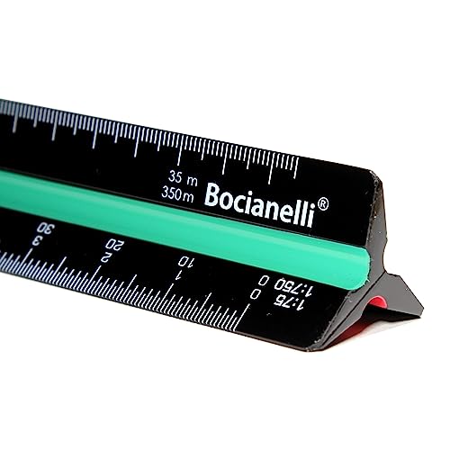 Règle kutch triangulaire noire de 30 cm avec 12 échelles de réduction pour dessin