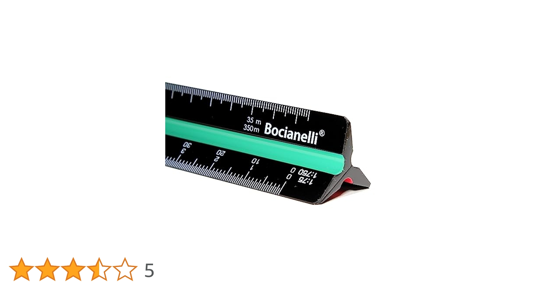 Bocianelli Triangular Scale Ruler 30 Cm - Plastic - 1:10 1:20 1:25 1:50 1:75 1:100 1:125 1:200 1:250 1:500 1:750 1:1250 - Black - For Architect