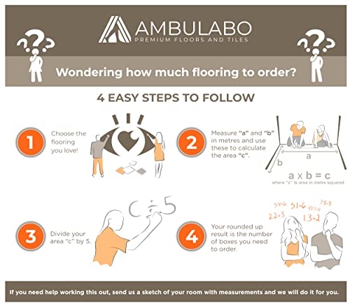 image for AMBULABO PREMIUM FLOORS AND TILES Self Adhesive Floor Tiles - Vinyl Fl
