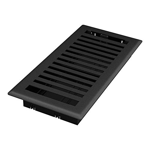 Imperial RG3439 Montezuma Decorative Floor Register, 4 x 10-Inch, Black Iron, 5 Count