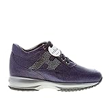 Collezione: Autunno-Inverno Hogan Donna Interactive Sneaker in Pelle Martellata Blu con H di Strass Color Blu Size 40