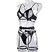 Ojostern Strappy Lingerie for Women Sexy Lingerie Set for Women with Black Lace with Garter Belt Ropa Interior Femenina M