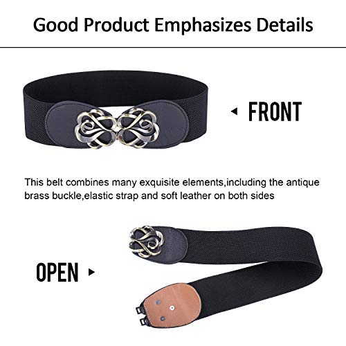 Grace Karin Belle Accessories Womens Floral Elastic Stretch Waist Belt Plus Size Xx-Large, Black (Cl0413-1) #TOP3