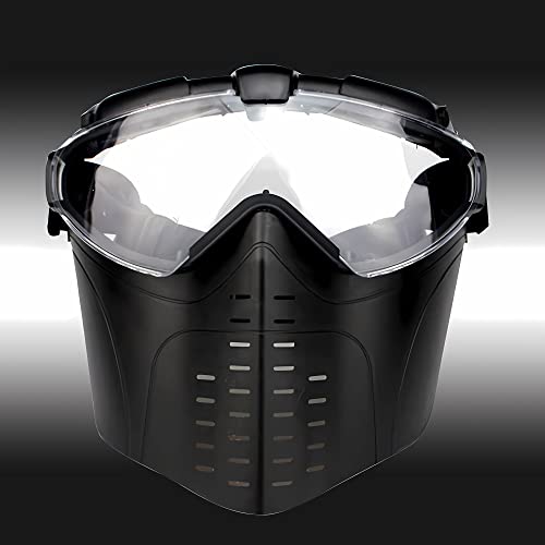 WISEONUS Masque Paintball Airsoft – Double Ventilateur Turbo, TPU, Verres Fumés, Rembourrage EVA, Taille Unique, Noir, Cosplay/Jeux