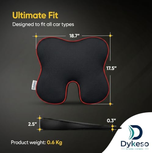 Image of Car Seat Cushions Combo Memory Foam Seat Cushion and Lumbar Back Support Pillow Set for Office Chair, Car | Support for Tailbone, Sciatica & Back Pain Relief, Office, Car & Home Use