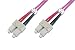 Produktbild DIGITUS LWL Patch-Kabel OM4 - 1 m SC auf SC Glasfaser-Kabel - LSZH - Duplex Multimode 50/125µ - 10 GBit/s - Violett