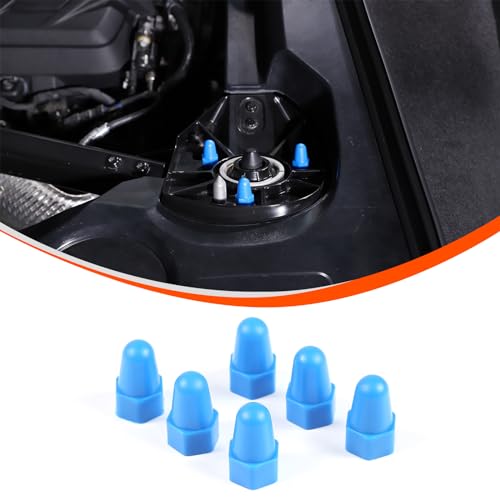 TOYCIDFG Car Rear Engine Strut Tower Screw Cover Caps Compatible with Corvette C8 Stingray Z06 2020-2025, Car Decoration Accessories (Blue)