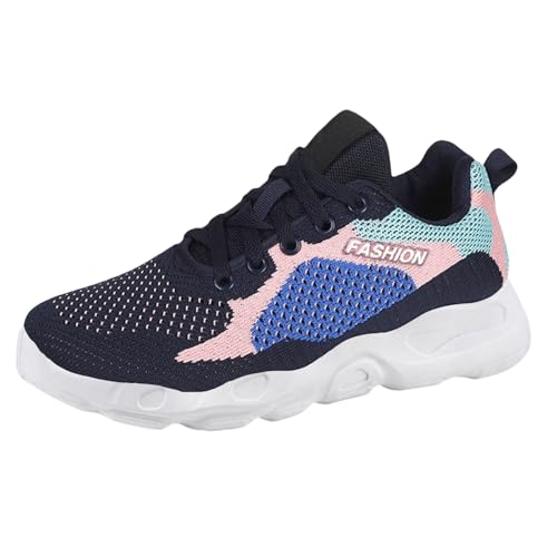 Genérico Zapatillas Mujer 40 Mesh Fly Woven Orthopedic Spring Summer Autumn New Comfortable Breathable Lightweight Running Sports Shoes Zapatos Mujer Verano (Blue, 37)