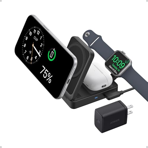 An Anker MagGo 3-in-1 magnetic charging stand.