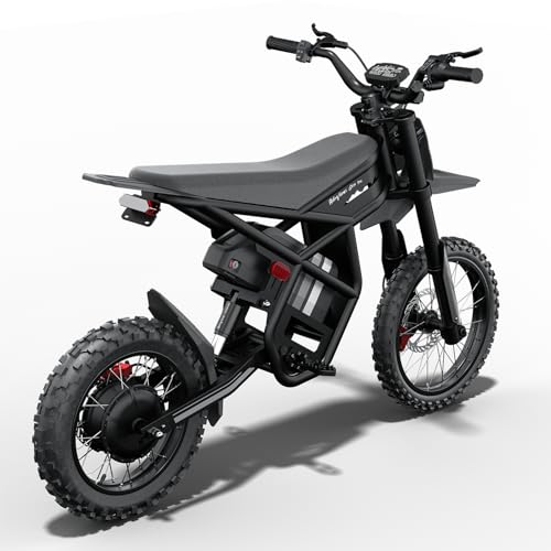 Bootime GT73/GT73Pro/GT54Pro Electric Dirt Bike for Adults 2500w/3000w Electric Bike with 48/60V 25/36AH Removable Battery 37/40/50MPH Speed 85+Mile Range (GT45pro-3000W-60V)