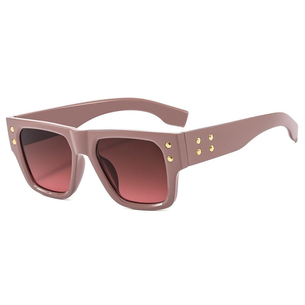 Lunettes de soleil mode carrées à rivets pour vos sorties d'été