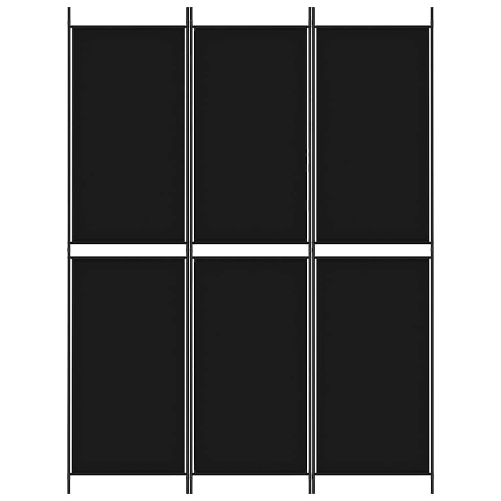 3-panelowy parawan 150x200 cm materiał czarny
