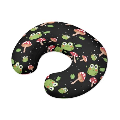 Image of Frog Mushrooms Baby Nursing Pillow Cover Neutral Breathable Pillow Cover for Infant Snug, Removable Breastfeeding Pillow Slipcover Easy to Clean