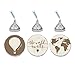 Andaz Press Birthday Chocolate Drop Labels Trio, Fits Kisses Party Favors, Hot Air Balloon, World Map, 216-Pack, The World Awaits, Vintage Map Look