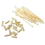WRITWAA 20 Alfileres de Pecho de Cobre 50 Mm, Accesorios para Pendientes y Broches Largos para Bricolaje, 20 Piezas Doradas para Manualidades y Costura, Ideales para Ropa y Joyería DIY