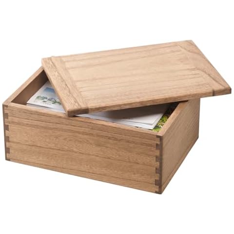 KIRIGEN Wood Stash Box with Lid - Decorative Boxes for Crafts, Sewing, Keepsake, Memory - Wooden DIY Storage Box Stash Jewelry - Wooden Boxes for Home Office Storage Dark Brown (SNH-DBR) Cover