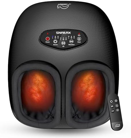 Snailax Shiatsu Foot Massager with Heat, Deep Kneading, Compression, Vibration,FSA HSA Eligible,Electric Feet Massage Machine for Plantar Fasciitis,Neuropathy,Foot Warmer,Remote Control,Size 13,Gifts