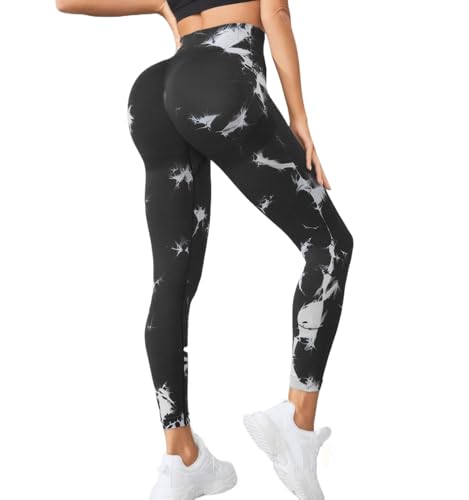 Getervb Mallas Deportivas Mujer Push Up Pantalon Deportivo Cintura Alta Control de Abdomen Elásticos Leggings Yoga Fitness Running Gym