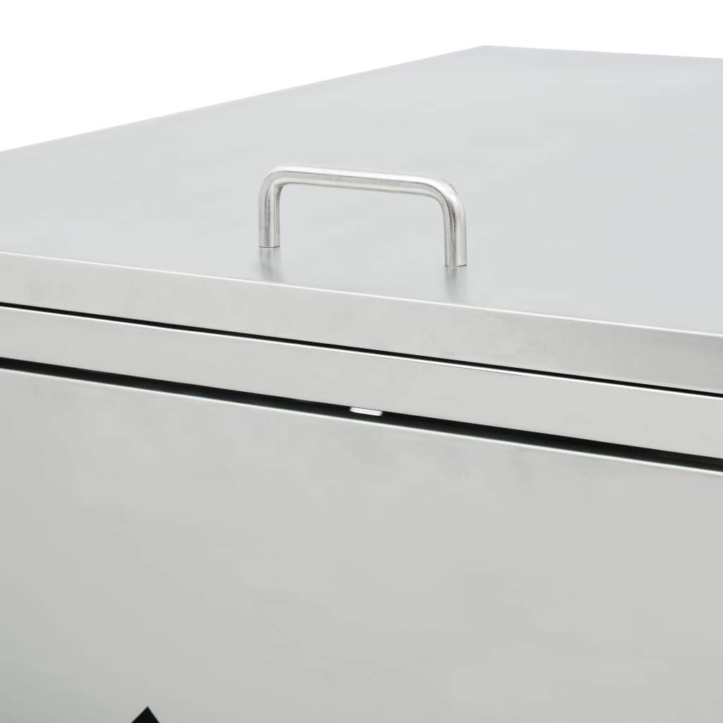 vidaXL Abri de Poubelle Quadruple sur roulettes Abri de Jardin Cache Poubelle Extérieur Résistant aux Intempéries 240 L Acier Inoxydable