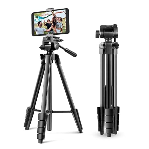 UBeesize 64" Phone Tripod, Extendable iPad Tripod Stand with Remote and Phone Holder, Lightweight Camera Tripod for Selfie, Video Recording, Live Streaming, Compatible with Cell Phone/Camera/Tablet