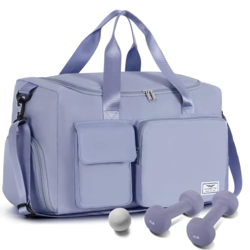 Image of FIORETTO Women's Gym Duffle Bag with Shoes Compartment, 30L Capacity, Ideal for Travel, Gym, Sports, Duffel, Weekender