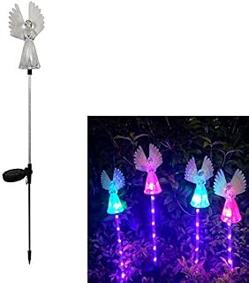 Esenlong Garden Lights Solar Powered Waterproof Solar Lights Angel Stake Light Color Changing Decorative Landscape Lighting LED Solar Powered Garden Light Decoration for Patio Lawn Yard Pathway