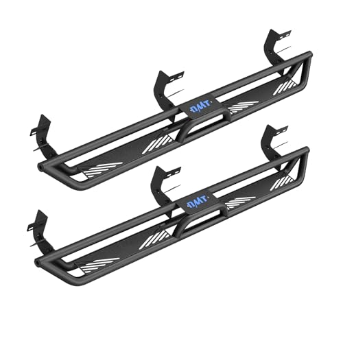 Image of Running Boards Compatible with 2009-2018 Dodge Ram 1500 Crew Cab, 2019-2024 1500 Classic, 2010-2024 2500 3500, Two Stairs Bolt-On Side Steps Steel with Triple-Shield Anti-Corrosion Technology