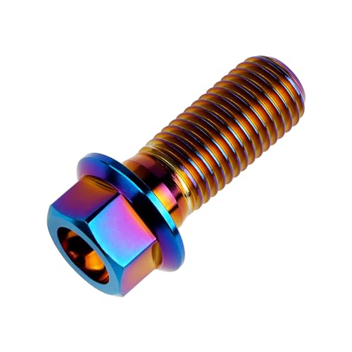 Image of Titanium Bolt M12 30 35 40 45 50 55 60 65 70 75 80 85 90mm Hex Small Flange Head for Motorcycle Car Modification Pack of 4 (M12x30mm Pitch 1.5, Burnt Blue)