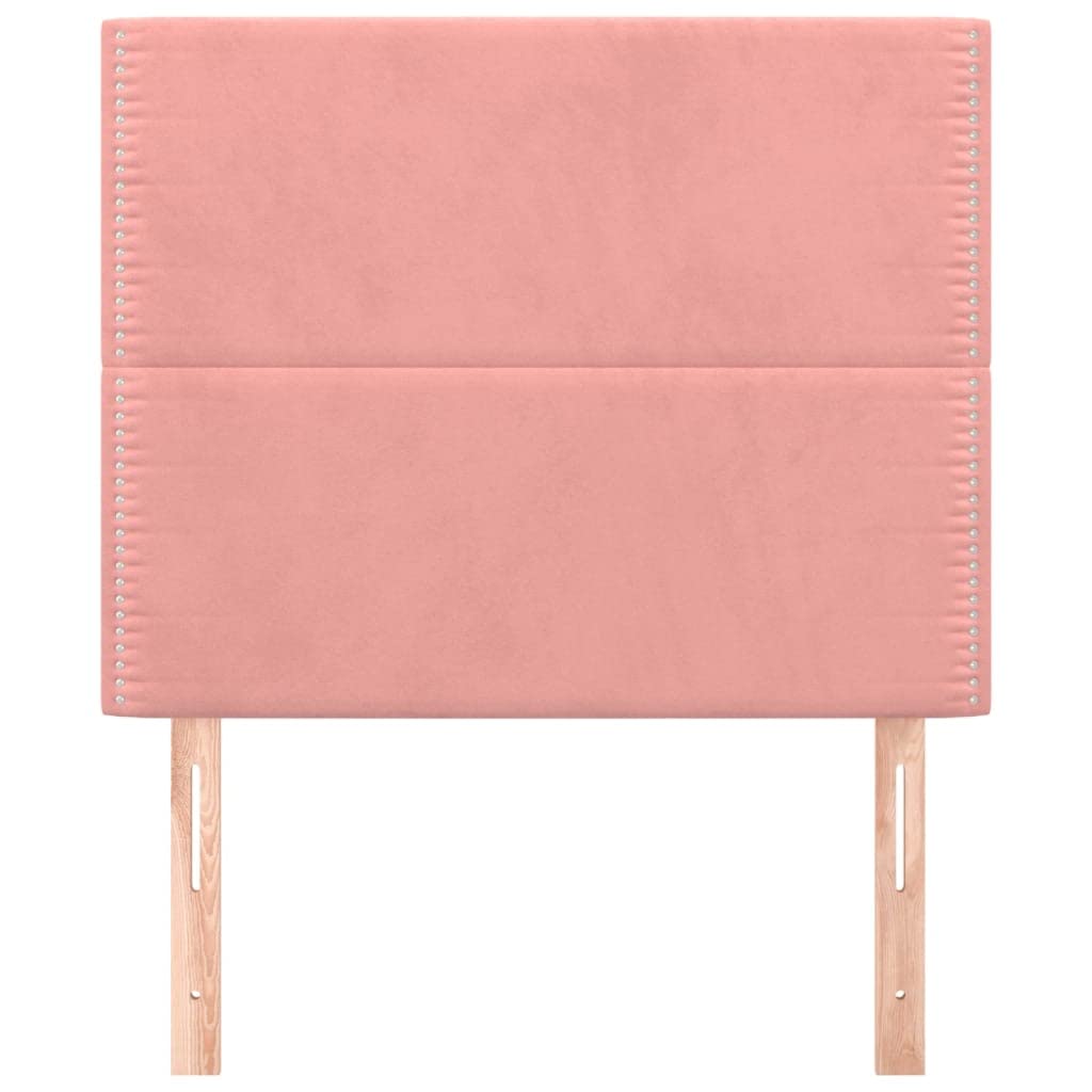 Cabecero de Cama Rosa tapizado en Terciopelo 100x5x118-128 cm con Respaldo Acolchado y Estructura de Madera para Dormitorio Juvenil, Matrimonio o Infantil