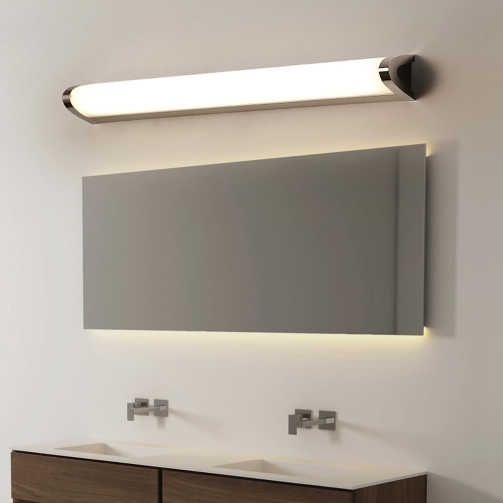 Jadssox Barra Luminosa a LED lineare per Trucco Lampada da Bagno Moderna Barra sopra Lo Specchio Apparecchio di Illuminazione a Specchio Cromato Lampada da Parete per Trucco a Striscia Lunga sopra Lo