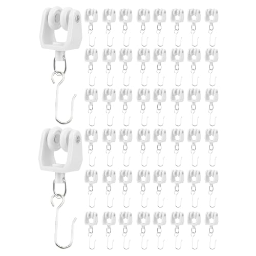 Ganchos de riel para cortinas, fácil instalación, 1 juego, ganchos de cortina deslizantes suaves, accesorios de riel de panel de tela, uso múltiple, para cocina, baño, dormitorio, sala de estar, hotel