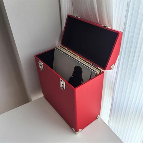 Portadiscos maleta de madera: estuche protector anticaídas para guardar discos de vinilo y CD 5