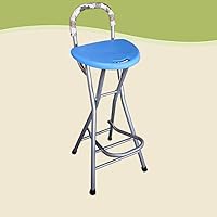 Vista 1 de COKYIS - Taburetes de bar compactos de metal, silla plegable de pesca para adultos, taburete de 28 pulgadas de altura de mostrador con respaldo