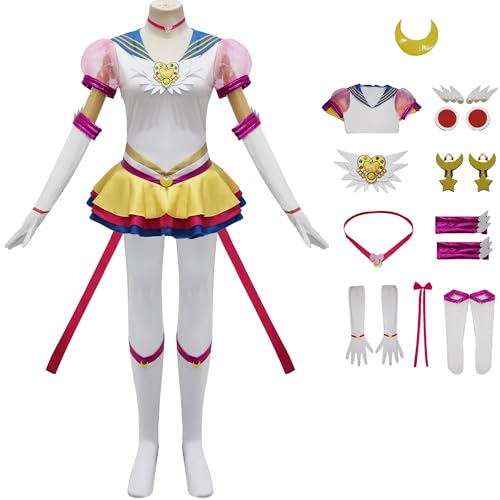 {Sailor Moon Cosplay Sai Windskids Sailor Moon Disfraz Mujer Cosplay Anime Tsukino Usagi Sailor Moon Transformación Combate Uniforme Robe con...